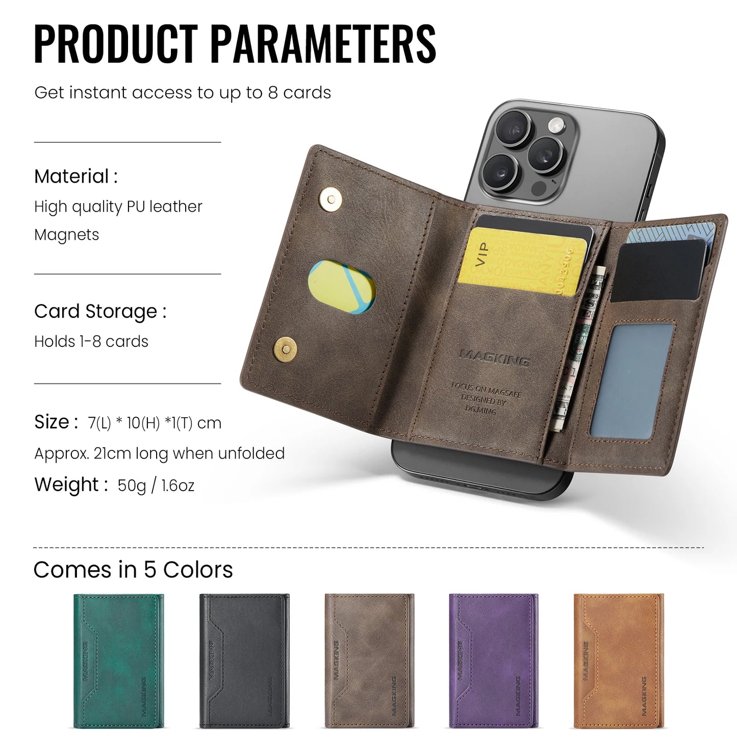 DRAVEN — Magnetic Leather Wallet Premium Foldable Mini Design