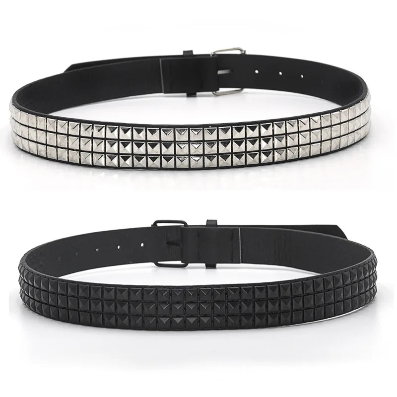 DRAVEN — Pyramid Studded Belt Unisex Punk Rock Style