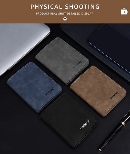 Baellerry PU Leather Wallet Men Minimalist Money Clip – Elegant Men's Accessory | Accessorio Uomo Elegante