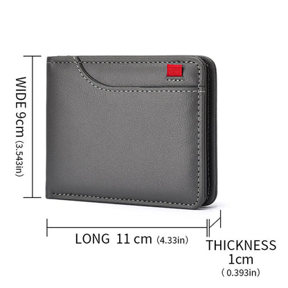 Classic Leather Bifold Wallet Men Business Short Design – Elegant Men's Accessory | Accessorio Uomo Elegante