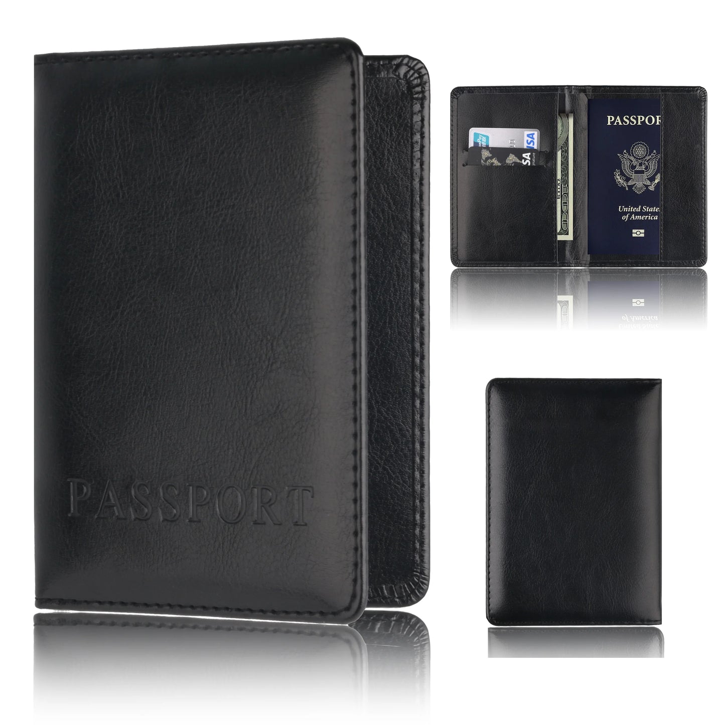 DRAVEN — Leather Passport Holder Travel Wallet Unisex Organizer