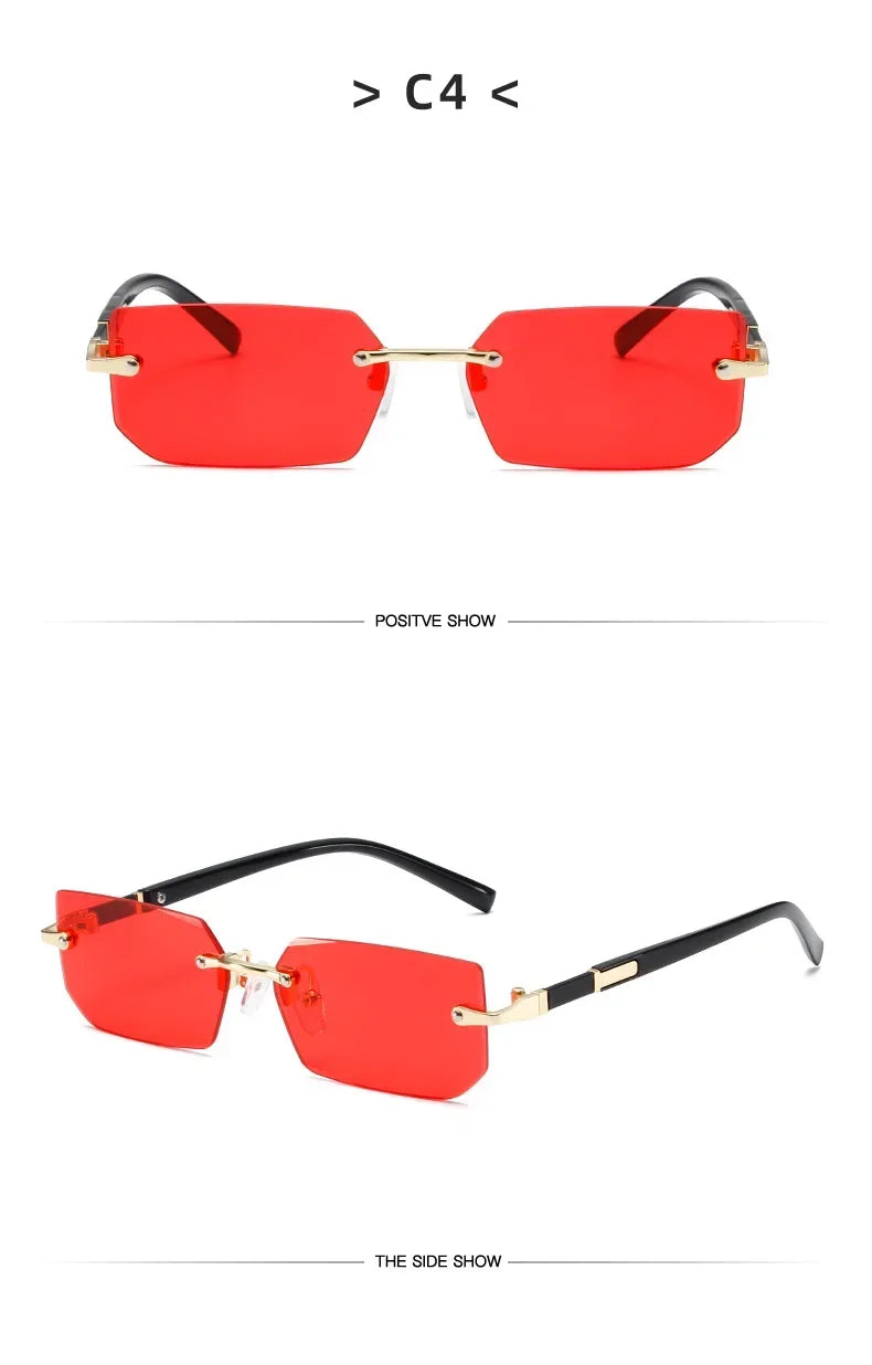 DRAVEN — Rimless Square Sunglasses – Blue Light Protection