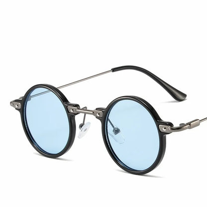 Round Metal Sunglasses – Retro Steampunk Design – Elegant Men's Accessory | Accessorio Uomo Elegante