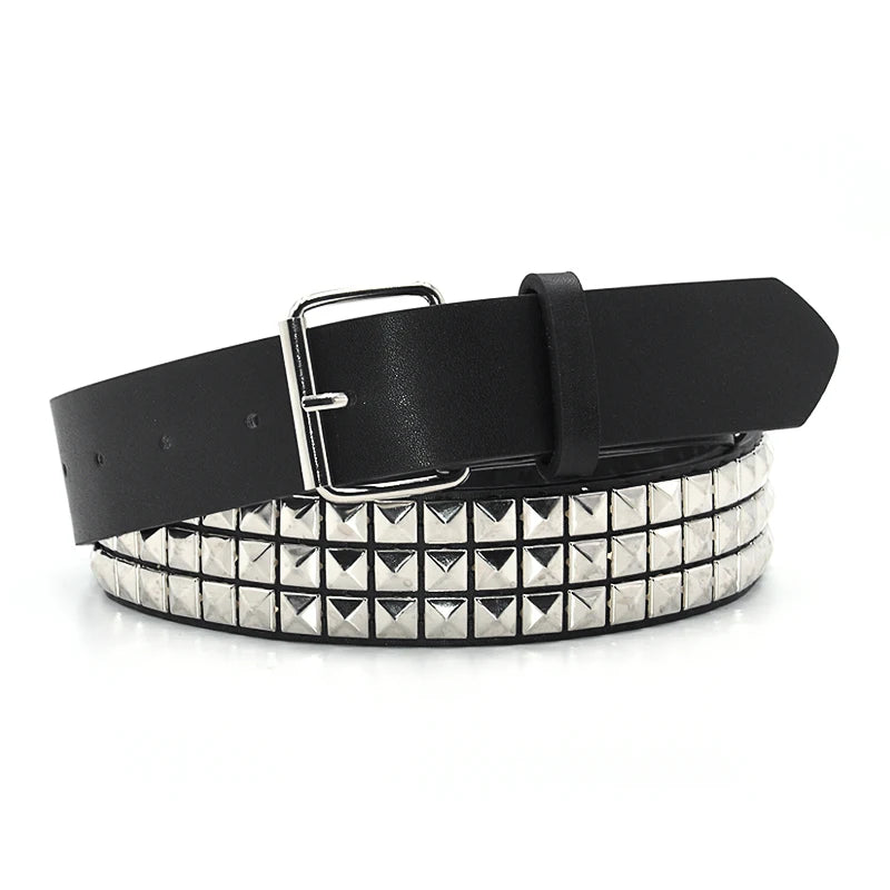 DRAVEN — Pyramid Studded Belt Unisex Punk Rock Style