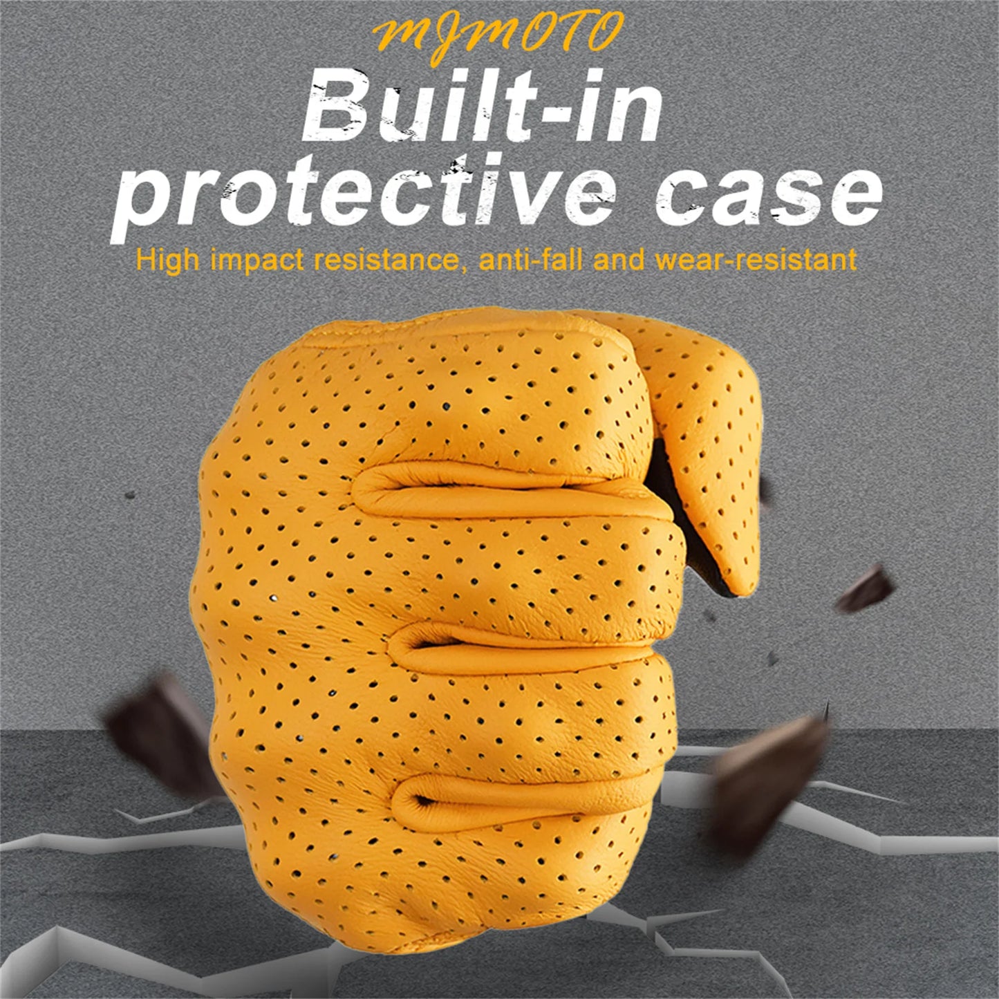 DRAVEN — Retro Leather Motorcycle Gloves – Unisex Summer Biker Style