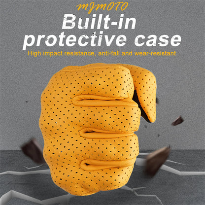 Retro Leather Motorcycle Gloves – Unisex Summer Biker Style