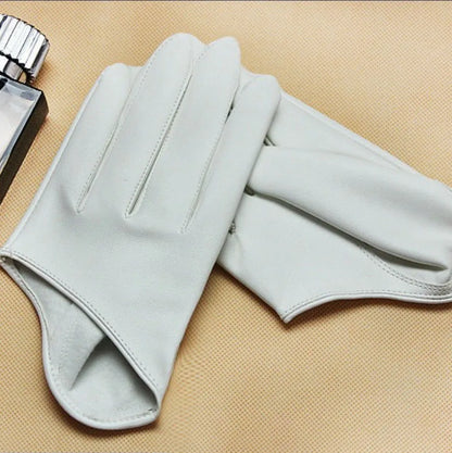 Faux Leather Fingerless Gloves – Women’s Dance Performance Style – Elegant Men's Accessory | Accessorio Uomo Elegante