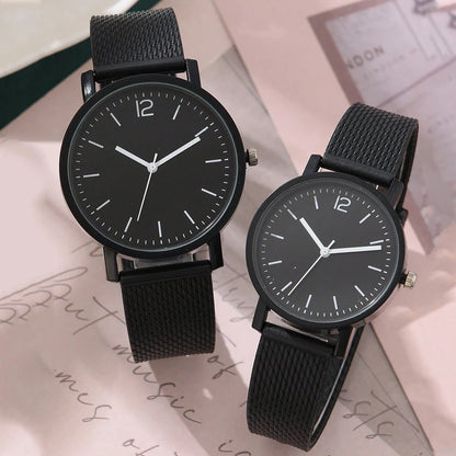 Eternal Bond – 2PCS Couple Leather Watch Set with Minimalist Design – Elegant Men's Accessory | Accessorio Uomo Elegante