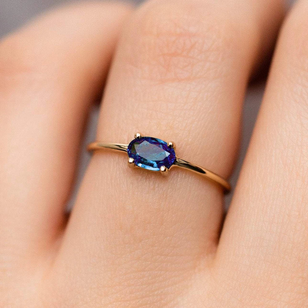 DRAVEN — Elegant Multicolor Oval Zircon Ring
