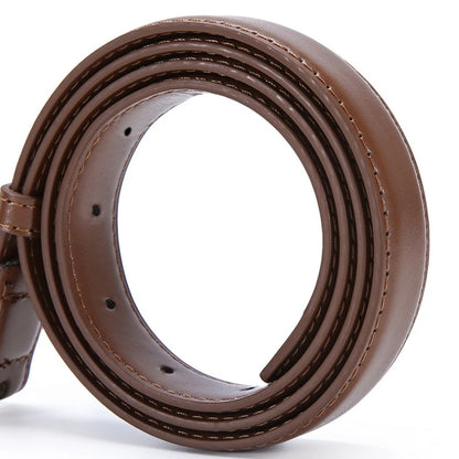 Light Luxury Leather Belt Women 2025 Smooth Buckle – Elegant Men's Accessory | Accessorio Uomo Elegante