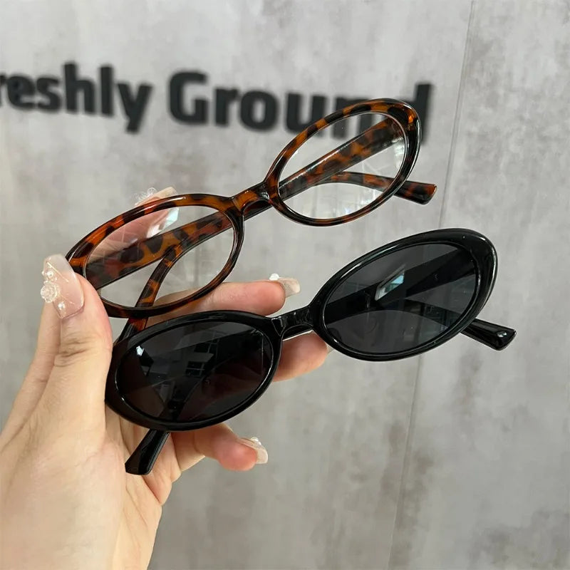 DRAVEN — Small Oval Leopard Sunglasses – Vintage Y2K Chic