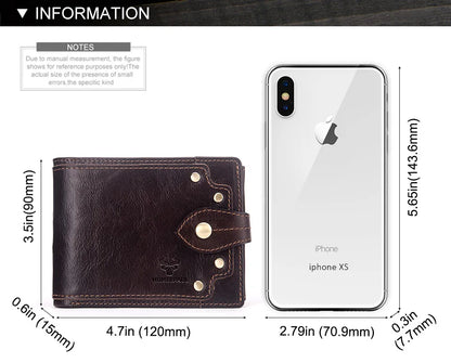 Genuine Leather Slim Wallet Men Minimalist RFID Design – Elegant Men's Accessory | Accessorio Uomo Elegante