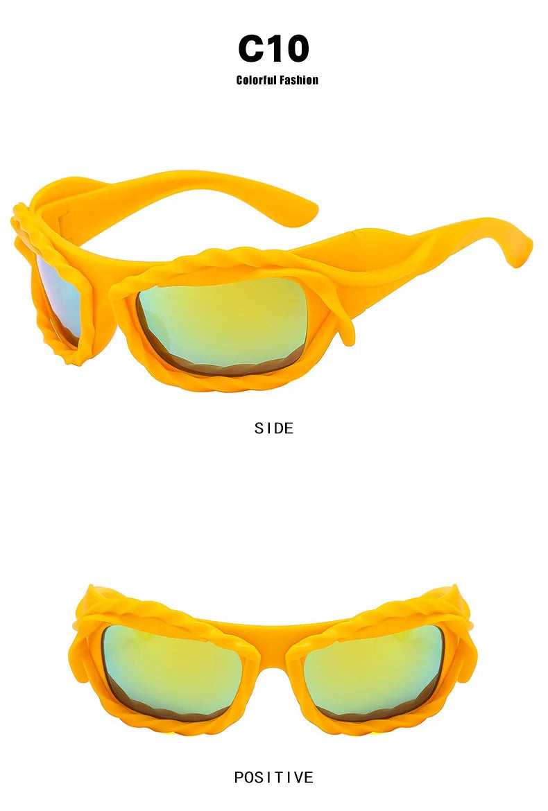 DRAVEN — Twisted Y2K Sunglasses – Silver Retro  Luxury Shades