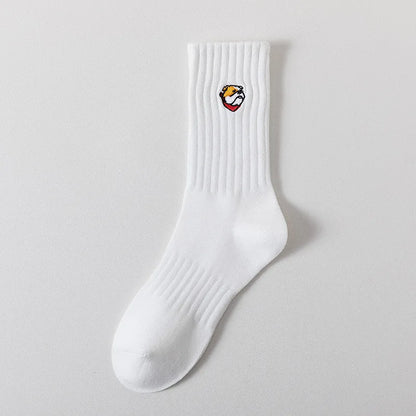 Cartoon Embroidered Socks – Unisex Harajuku Street Style
