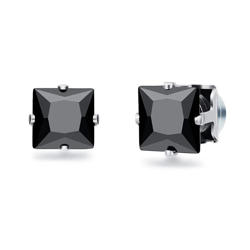 Crystal Magnetic Zircon Ear Studs – Elegant Men's Accessory | Accessorio Uomo Elegante