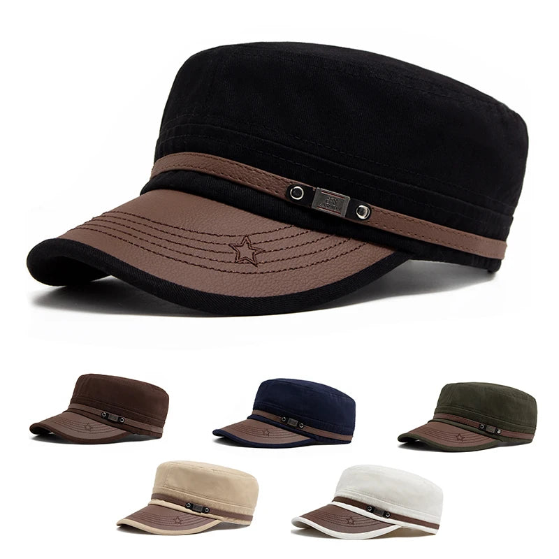 DRAVEN — PU Leather Brim Baseball Cap – Unisex Casual Street Style