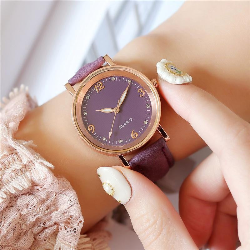 DRAVEN — Soft Elegance – Women’s Leather Strap Watch with Bracelet-Inspired Design
