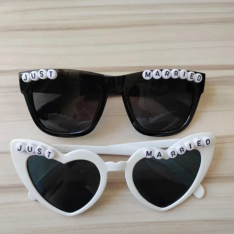 DRAVEN — Just Married Sunglasses – Bride & Groom Honeymoon Couple Shades