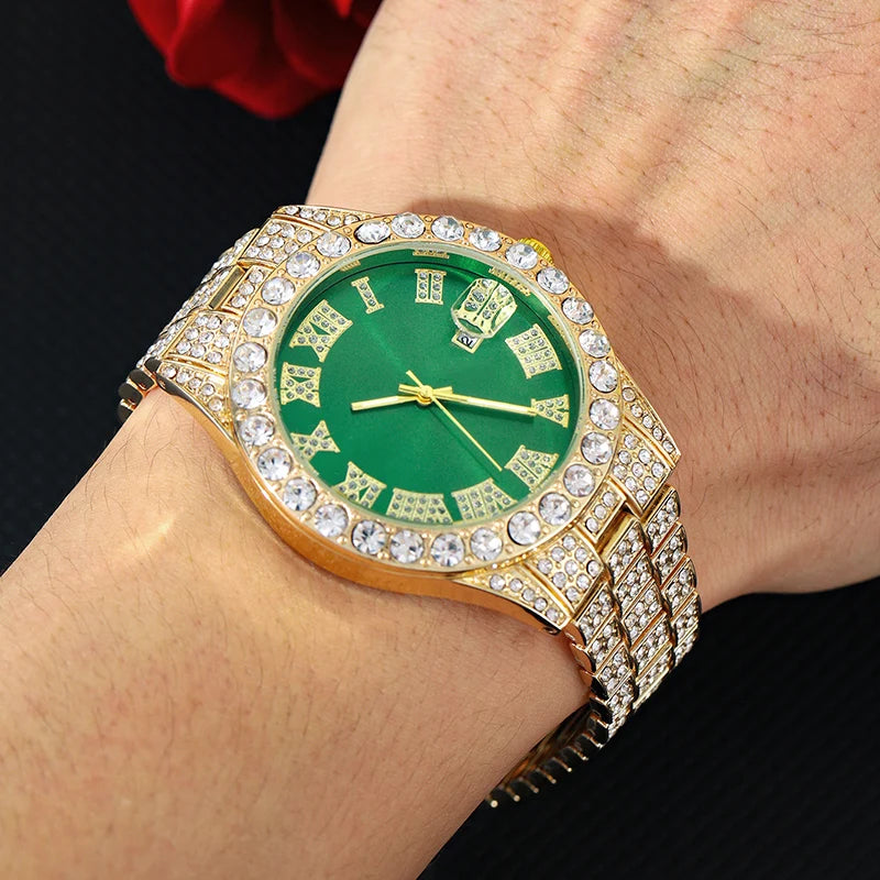 Men’s Bold Shine Watch – Premium Crystal Finish – Elegant Men's Accessory | Accessorio Uomo Elegante