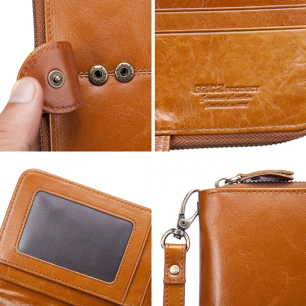 DRAVEN — Luxury Cowhide Leather Wallet Women Long Multifunction Design