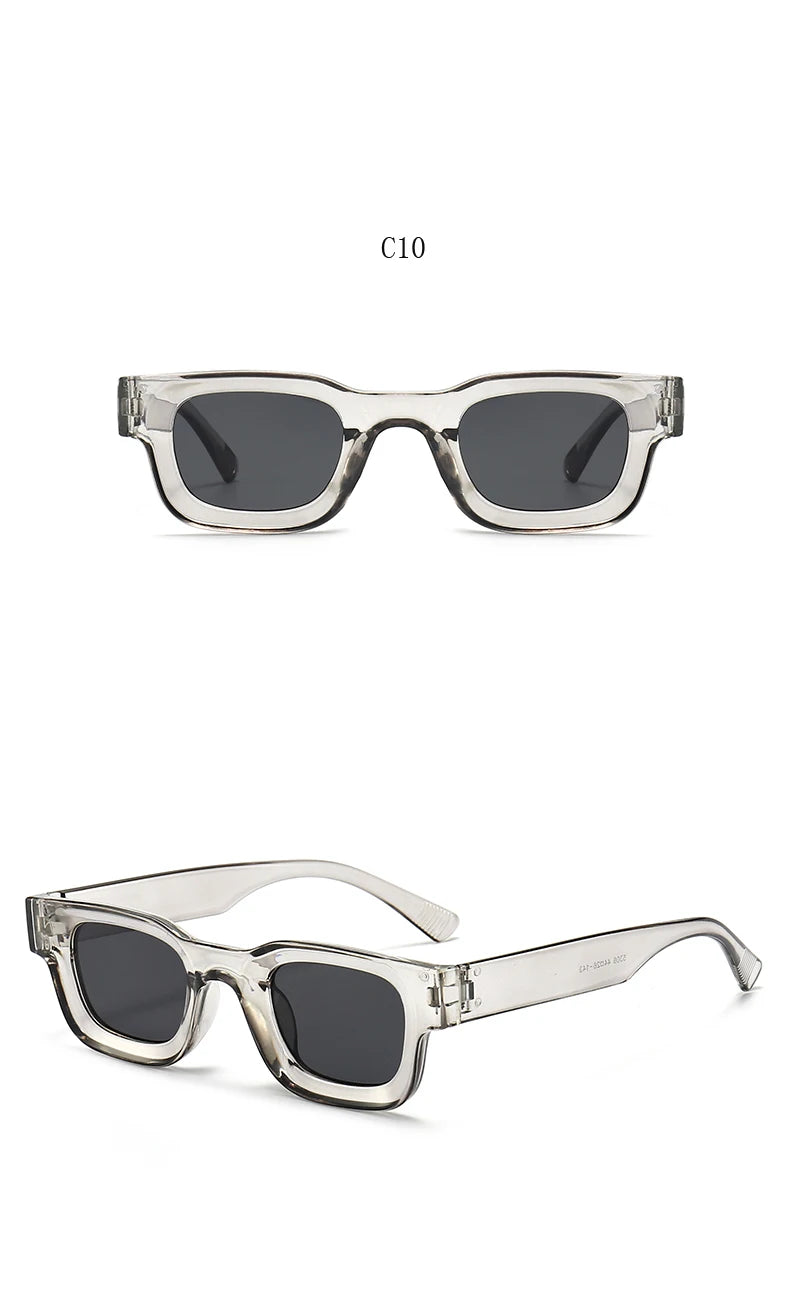 Small Rectangle Sunglasses – Thick Frame Unisex Design – Elegant Men's Accessory | Accessorio Uomo Elegante
