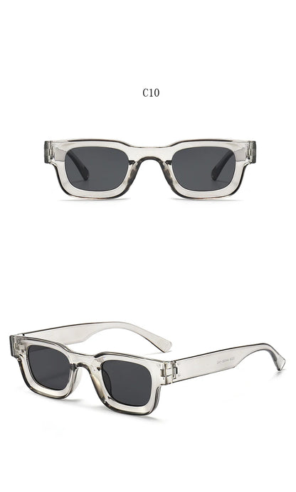 Small Rectangle Sunglasses – Thick Frame Unisex Design – Elegant Men's Accessory | Accessorio Uomo Elegante