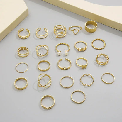 Luxury 22PCS Gold Ring Set – Elegant Men's Accessory | Accessorio Uomo Elegante