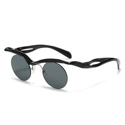 Rimless Round Sunglasses – Trendy Designer Shape – Elegant Men's Accessory | Accessorio Uomo Elegante