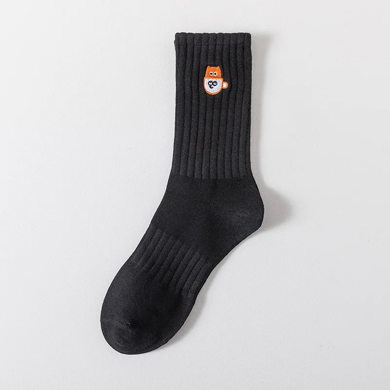 DRAVEN — Cartoon Embroidered Socks – Unisex Harajuku Street Style