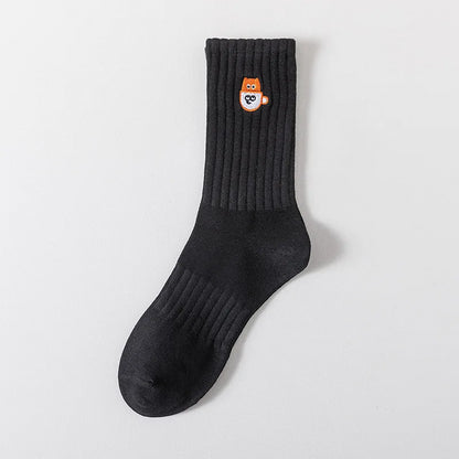 Cartoon Embroidered Socks – Unisex Harajuku Street Style