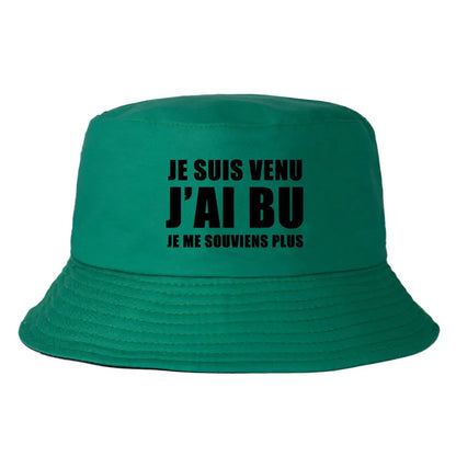 Reversible “Je Suis Venu J’ai Bu” Bucket Hat – Trendy Summer Style