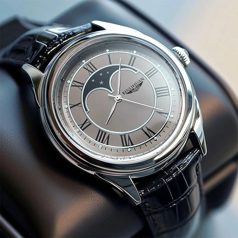 Men’s Luxury Quartz Watch – Elegant Leather & Waterproof Design – Elegant Men's Accessory | Accessorio Uomo Elegante