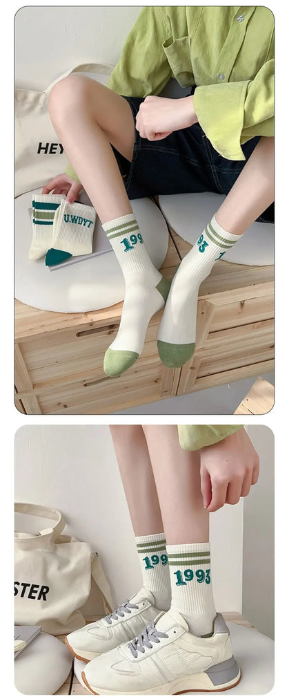 5 Pairs Women's Striped Socks – Cute Harajuku Street Style