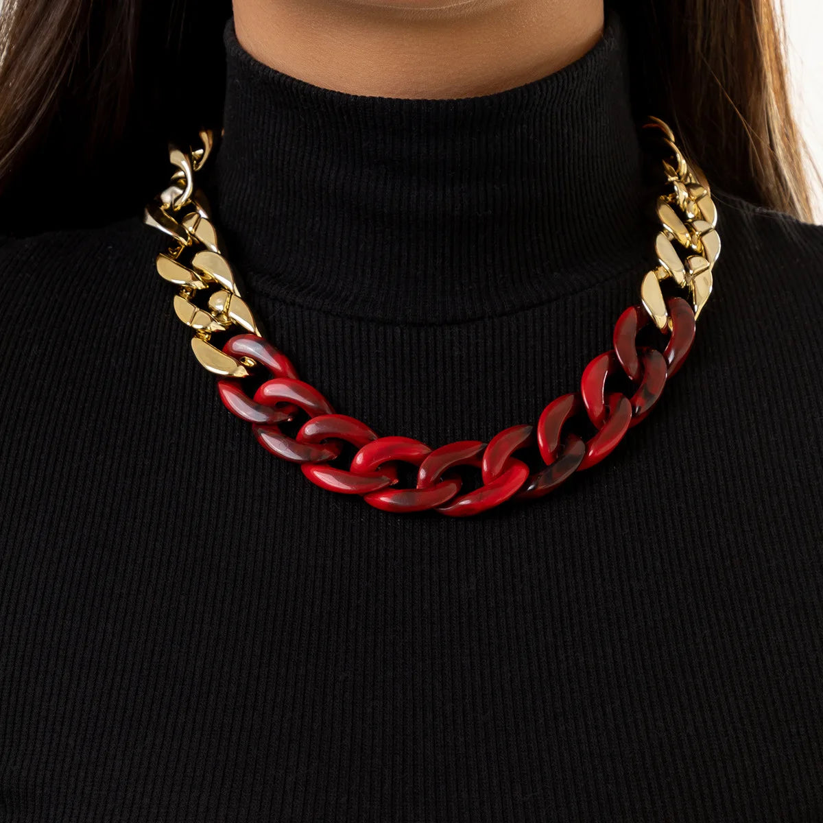 DRAVEN — Chunky CCB Chain Necklace – Colorful Statement Jewelry for Women