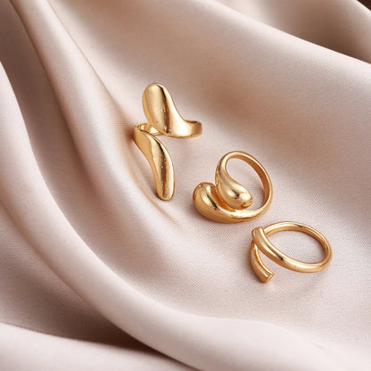 Irregular Geometric Gold Silver Ring Set – Elegant Men's Accessory | Accessorio Uomo Elegante