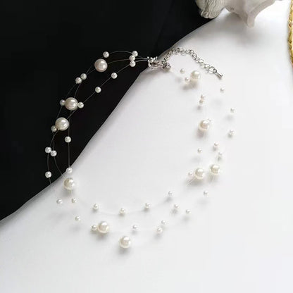 French Style Pearl Layered Necklace – Elegant Light Luxury Jewelry for Women – Elegant Men's Accessory | Accessorio Uomo Elegante