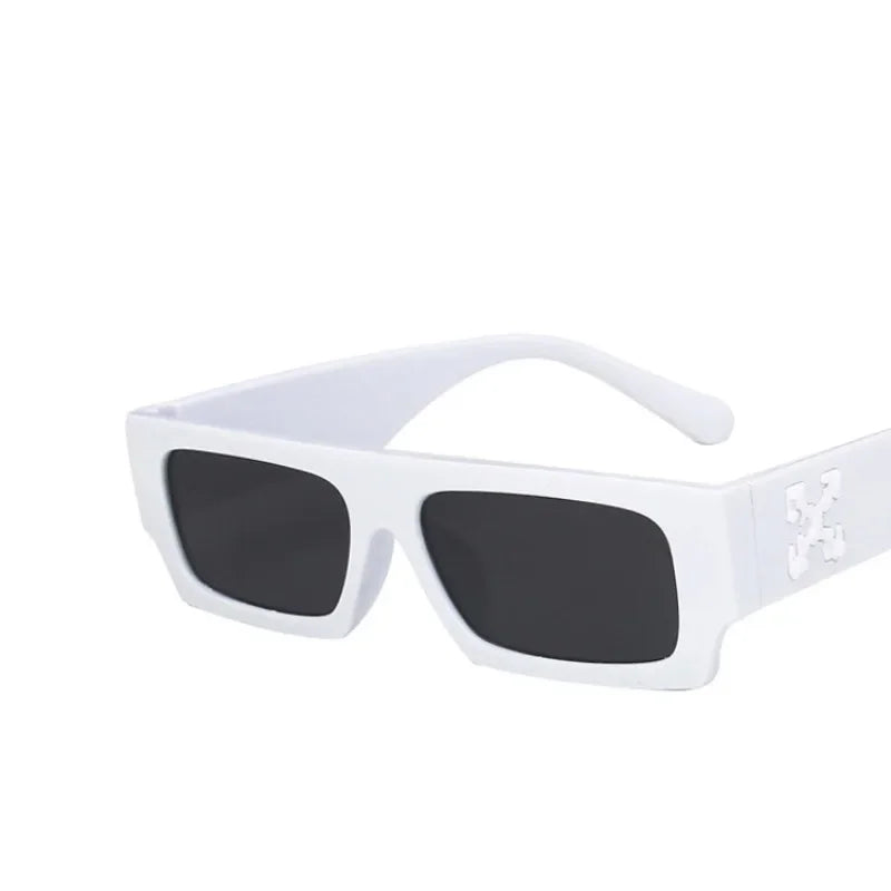 White Square Sunglasses – Hole Design Vintage UV Eyewear – Elegant Men's Accessory | Accessorio Uomo Elegante