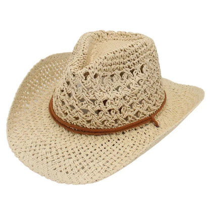 Vintage Straw Cowboy Hat – Unisex Western Summer Style