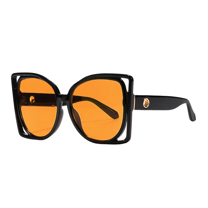 DRAVEN — Oversized Square Sunglasses – Leopard Gradient Design