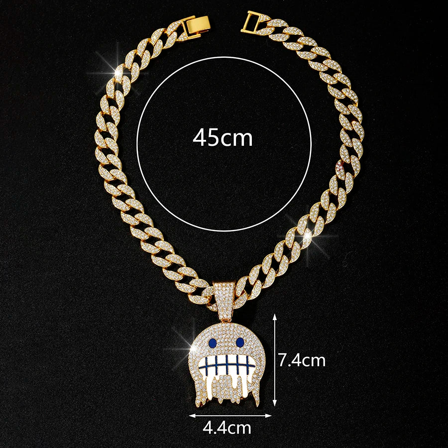 DRAVEN — 15mm Cuban Chain Necklace with Cold Face Pendant – High-Polish Finish