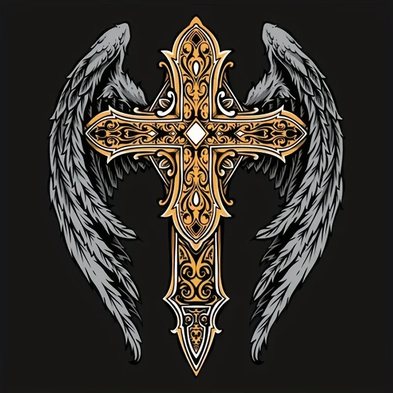 Fashionable Men's Pendant Cross Wing Necklace - Exquisite Retro Design Personalized Jewelry - Stainless Steel - Perfect Gift – Elegant Men's Accessory | Accessorio Uomo Elegante