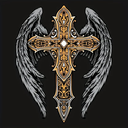 Fashionable Men's Pendant Cross Wing Necklace - Exquisite Retro Design Personalized Jewelry - Stainless Steel - Perfect Gift – Elegant Men's Accessory | Accessorio Uomo Elegante