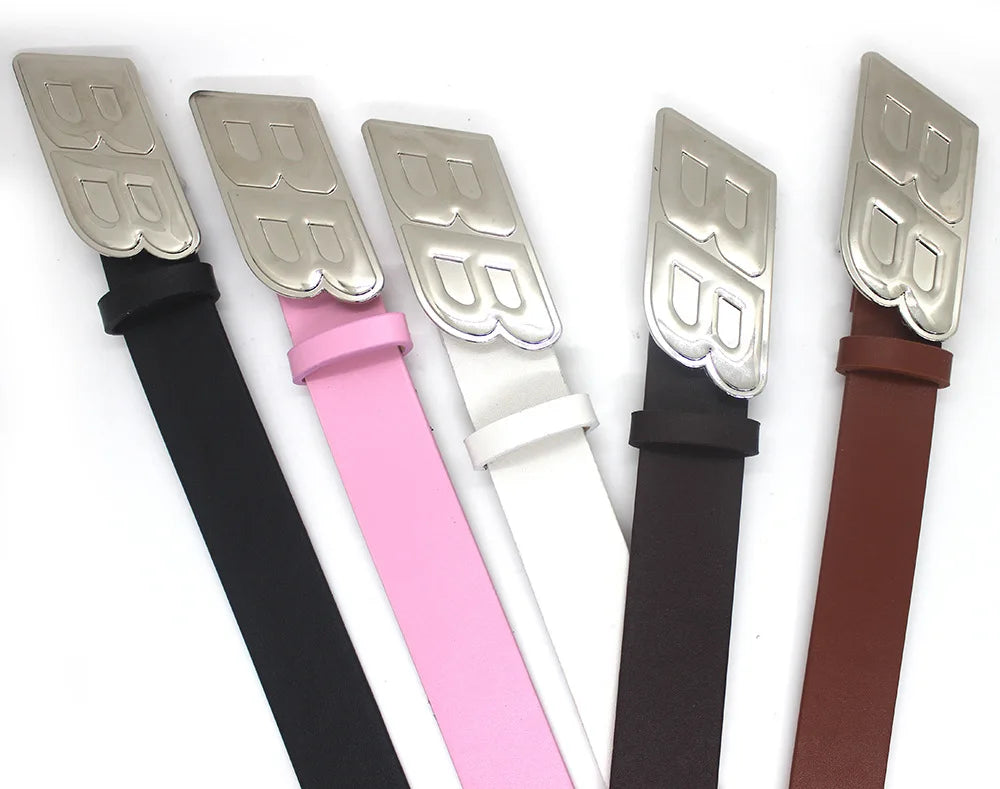 Y2K PU Leather Belt Men 2023 Designer B Buckle – Elegant Men's Accessory | Accessorio Uomo Elegante