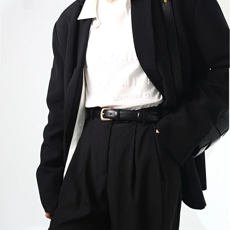 Simple Black Belt Women Fashion Decorative Design – Elegant Men's Accessory | Accessorio Uomo Elegante