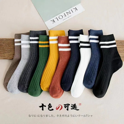 Vintage Athletic Socks – 5 Pairs Men’s Retro Street Style – Elegant Men's Accessory | Accessorio Uomo Elegante