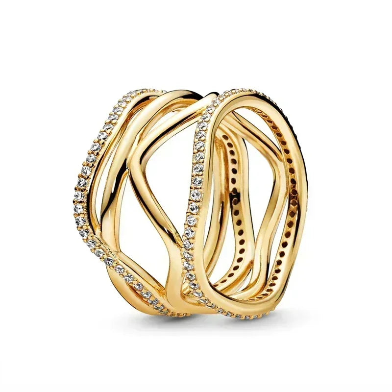 DRAVEN — Gold Heart Crown Sterling Silver Ring