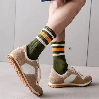 Colorful Striped Socks – 5 Pairs Unisex Casual Style – Elegant Men's Accessory | Accessorio Uomo Elegante