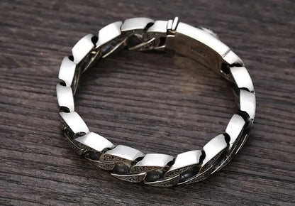 Retro 925 Silver Chain Bracelet – Elegant Men's Accessory | Accessorio Uomo Elegante