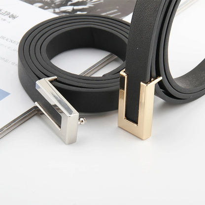 Luxury Leather Knot Belt Women Gold Alloy Buckle – Elegant Men's Accessory | Accessorio Uomo Elegante