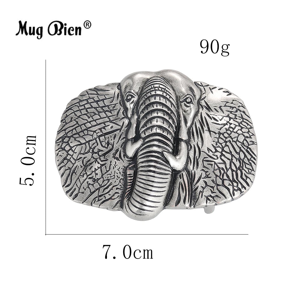 DRAVEN — Elephant Alloy Belt Buckle Men Western Handmade Design